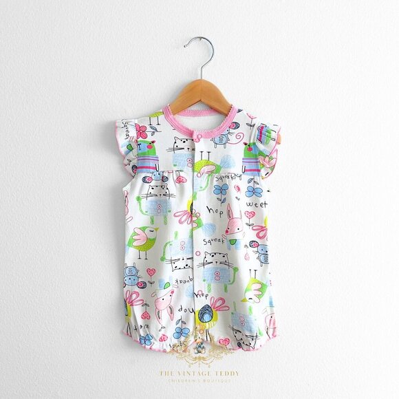 Other - NWT Cute Girls Romper One-piece Short Sleeve Shorts Little Bird & Friends 3-6M